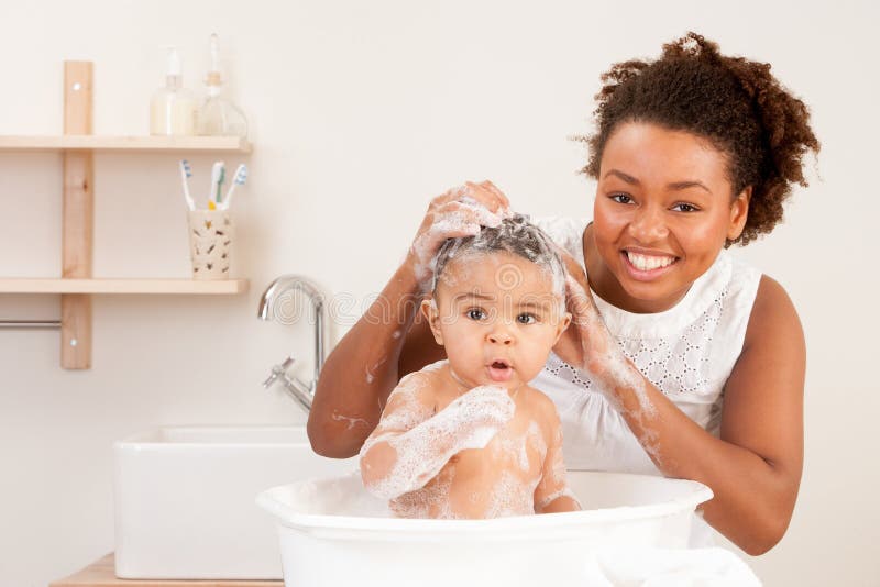 Mother and children having bubble bath Stock Image 