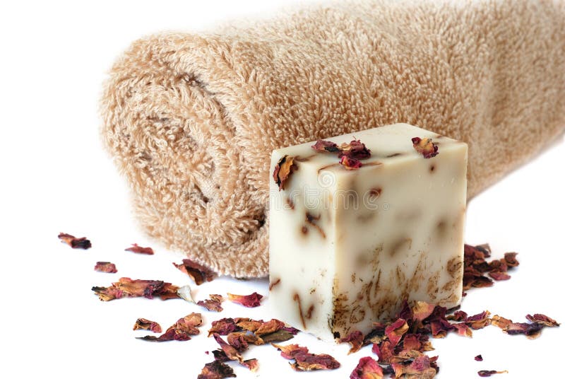 Bath Towel and Handmade Soap Stock Image Image of object, rose 8188467