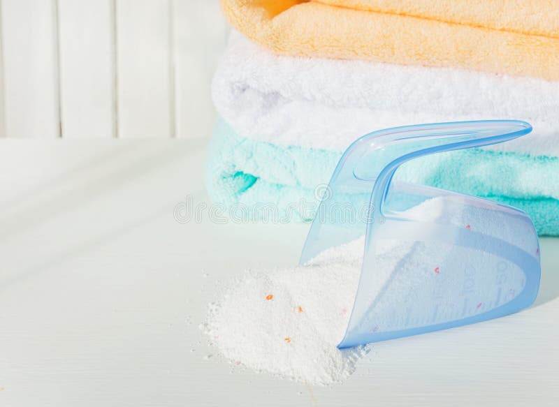 Washing Powder Detergent Measuring Cup Pouring Stock Photo 1279033135