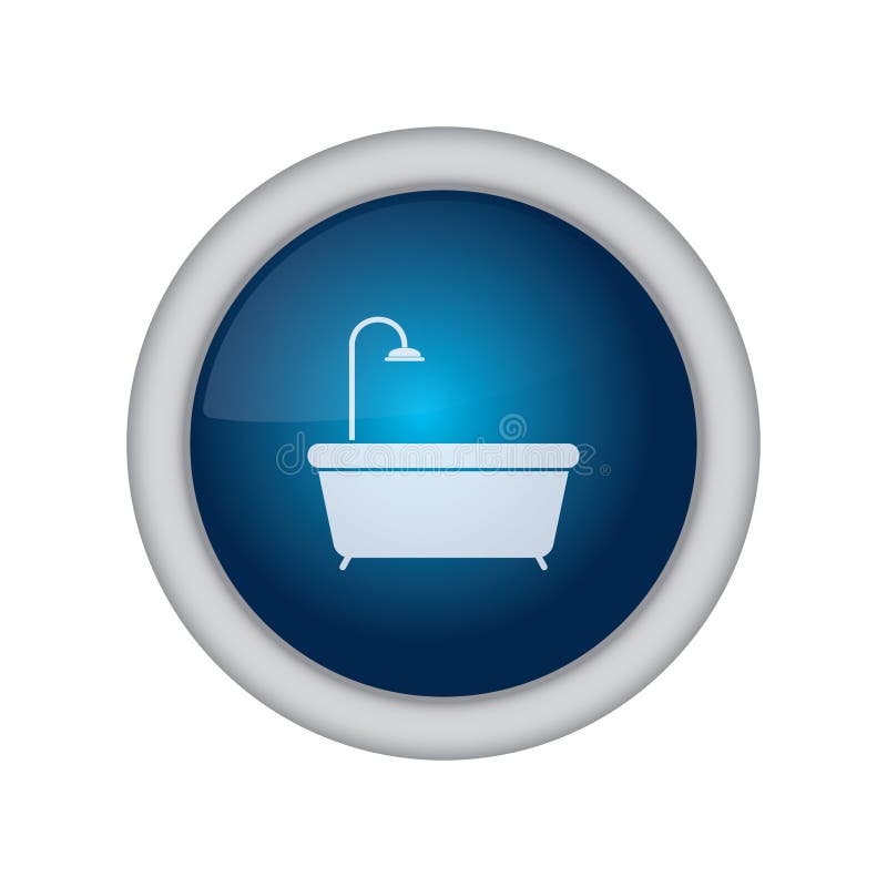 Bath Tub Button. Vector Illustration Decorative Design Stock Vector