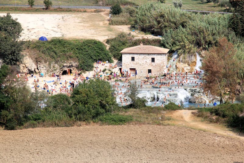 Bathers in the Terme di Saturnia, Italy