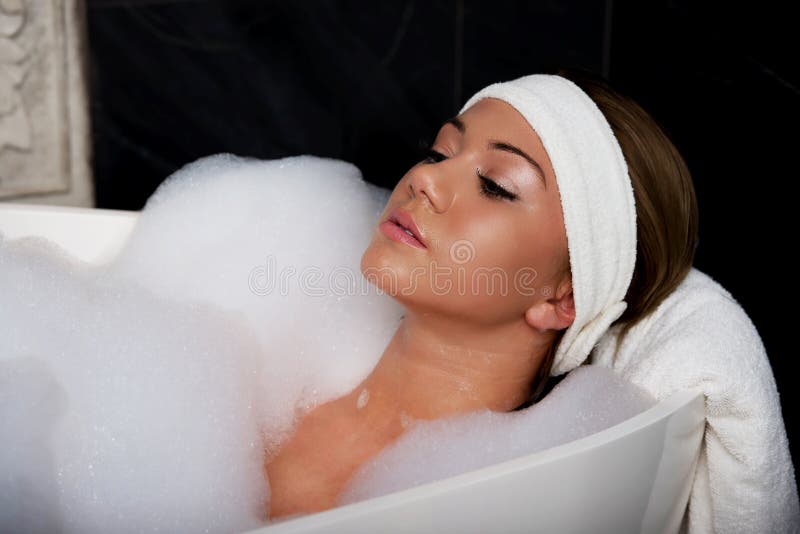 Bathing Woman Relaxing In Bath Stock Image Image Of Bathing Shower 62429769 