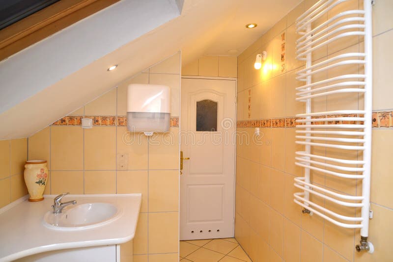 Bathroom in the Cheap Hotel Stock Photo Image of paper, sheet 78056288