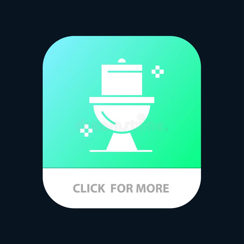 Bathroom, Cleaning, Toilet, Washroom Mobile App Button. Android and IOS