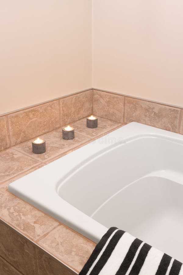 Bathroom Decorated with Candle Lights Stock Image Image of home, care 28397139