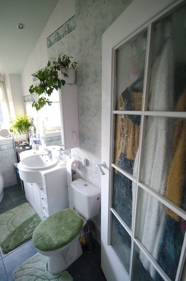 Bathroom door renovation stock photo. Image of kneeling 2831666