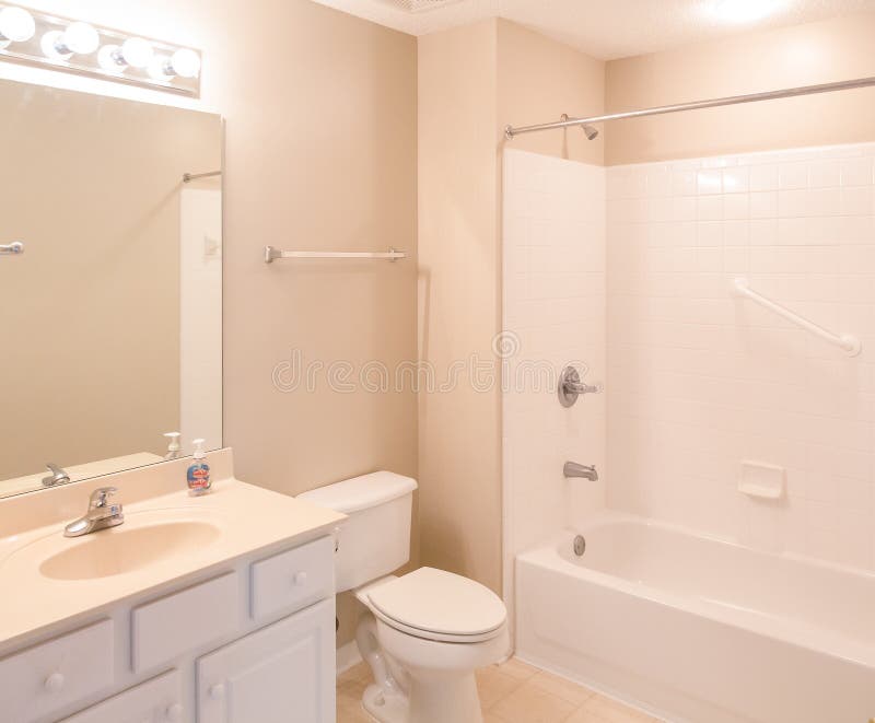 Bathroom with Grab Bars stock photo. Image of toilet 57980794