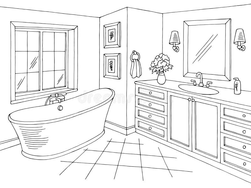 Bathroom Cartoon Images Black And White - Download High Quality ...