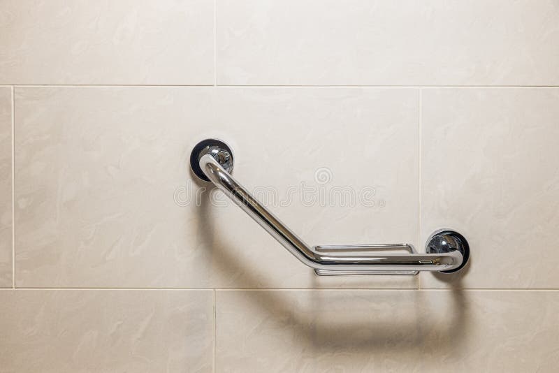Bathroom Handle for the Disabled and Elderly Stock Photo Image of