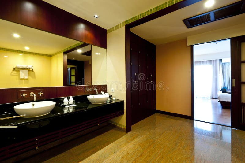 Bathroom hotel stock image. Image of home, tile, sink 30642677