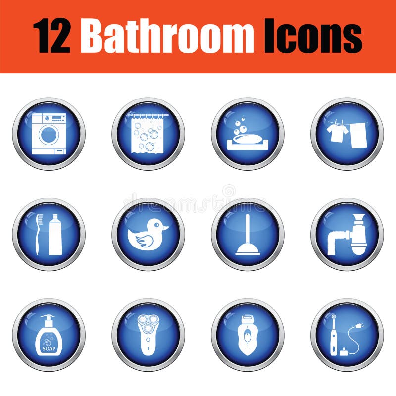Bathroom icon set. stock vector. Illustration of icon 77160052