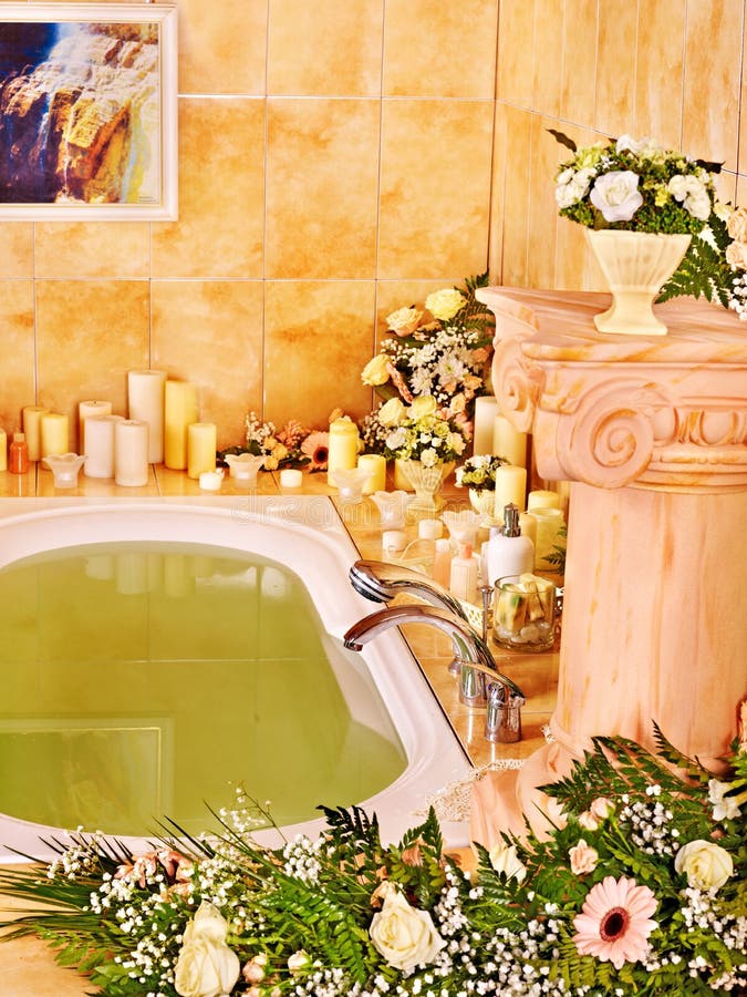 Bathroom Interior with Bubble Bath. Stock Photo Image of female