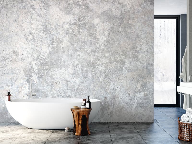 Bathroom Interior. Wall Mockup. Wall Art. 3d Rendering, 3d ...