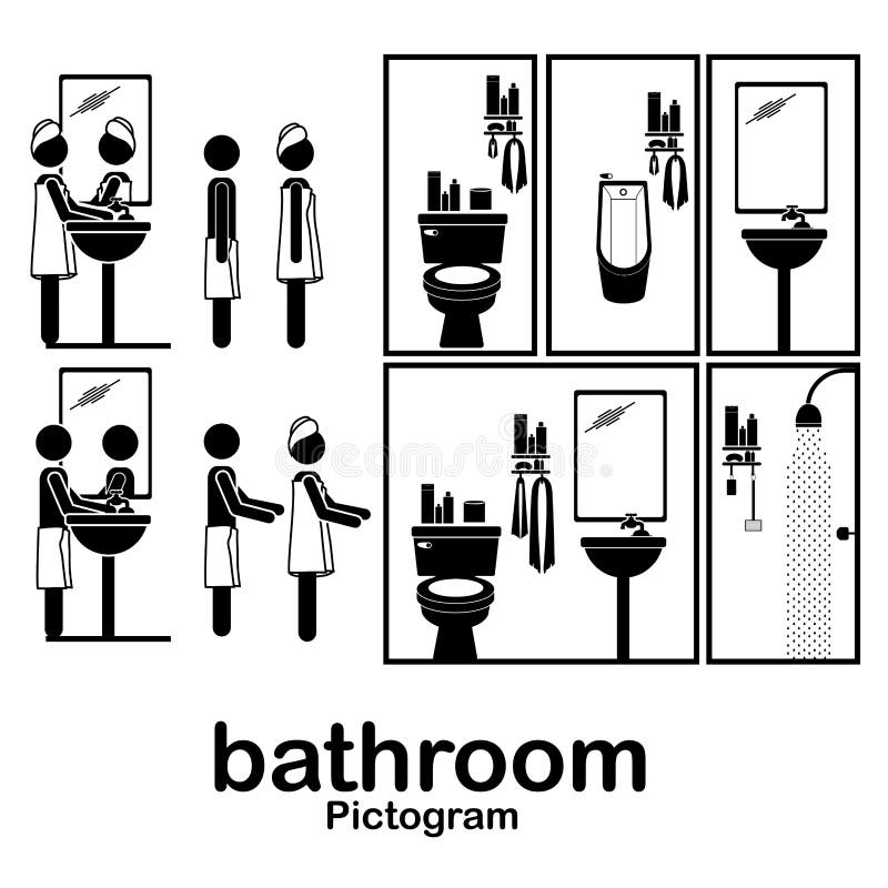 Bathroom stock vector. Illustration of bath, people, product - 32797342 Man And Woman Bathroom Symbol