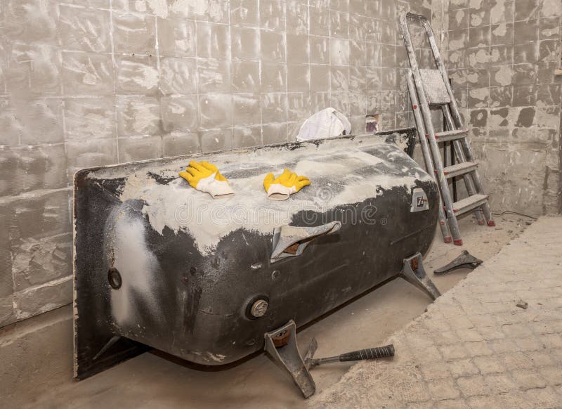 Bathroom Renovation Construction Site Stock Image Image of hammer