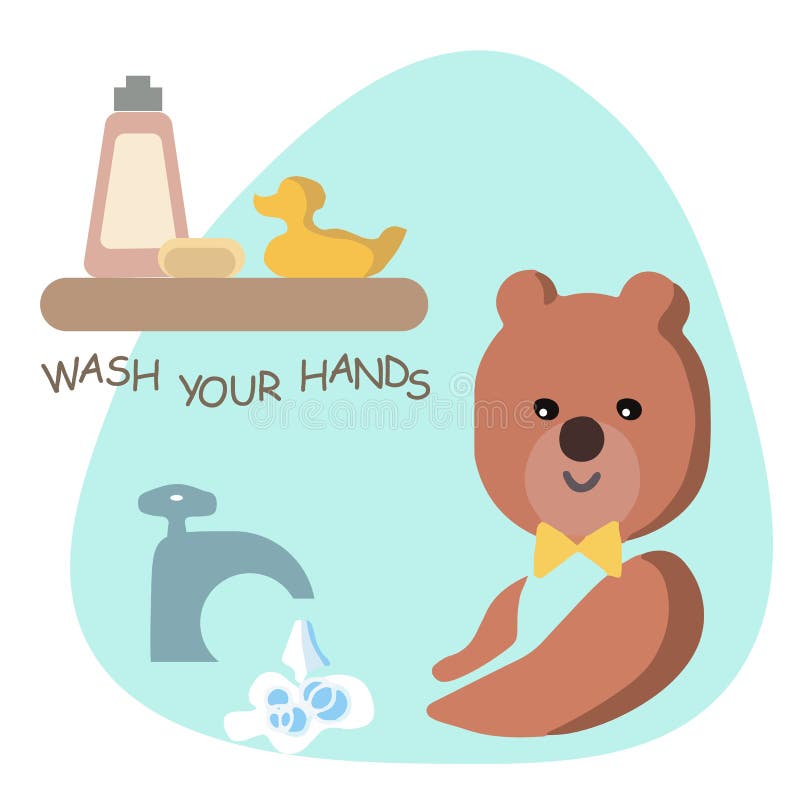https://thumbs.dreamstime.com/b/bathroom-set-flat-childish-vector-illustration-funny-teddy-bear-isolated-white-background-washes-his-hands-accessories-244466699.jpg