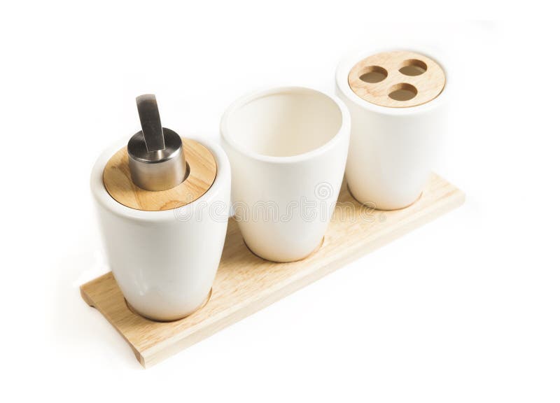 Bathroom Set isolated on a white background stock photography