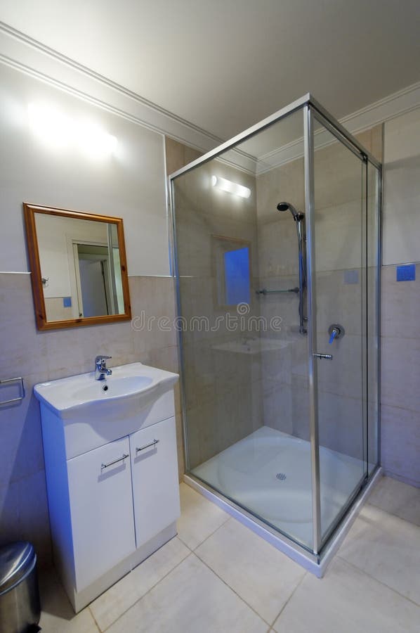 Bathroom With Shower Facility Stock Image Image of bungalow, indoor