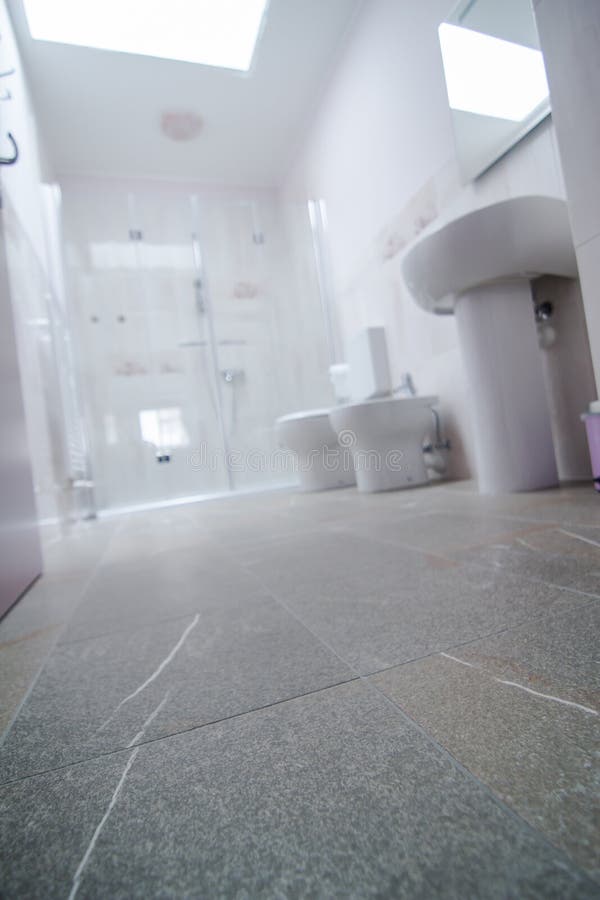 Bathroom with Stone Flooring Stock Image Image of decoration, octagon