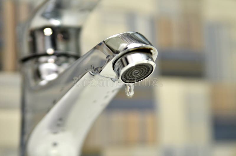 Bathroom Tap Leaking Water Drops Stock Image Image of silver, clean