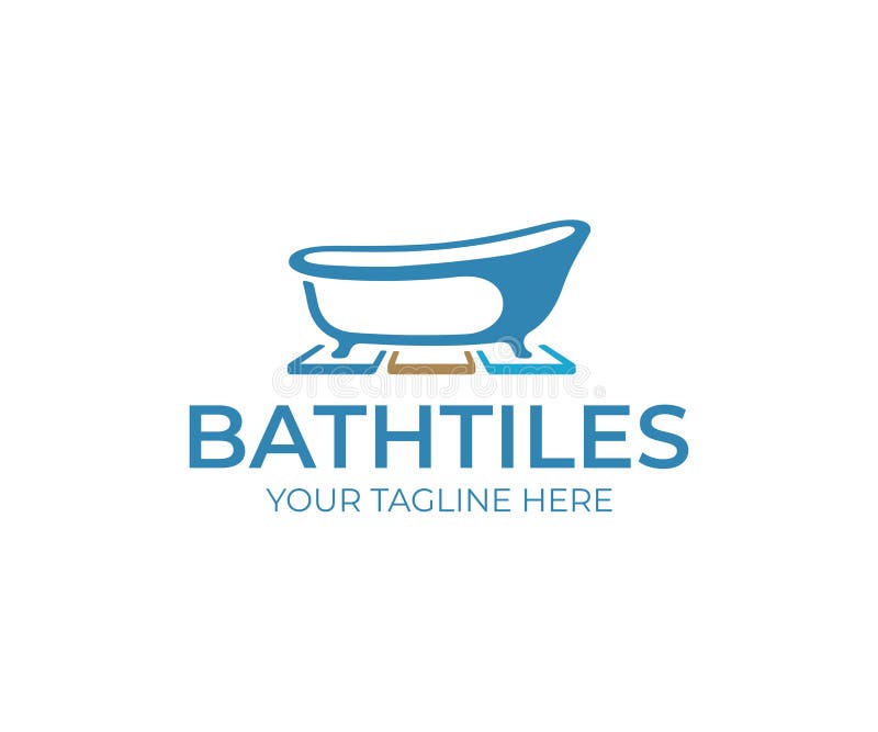Bathroom tiles logo design. Bathtub and floor tiles vector design royalty free illustration Bathroom tiles logo design. Bathtub and floor tiles vector design royalty free illustration