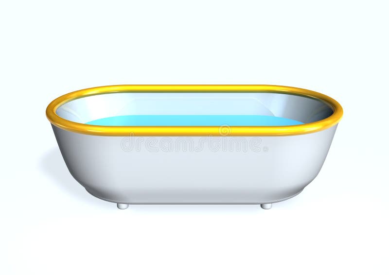 3d render with a bathtub on white