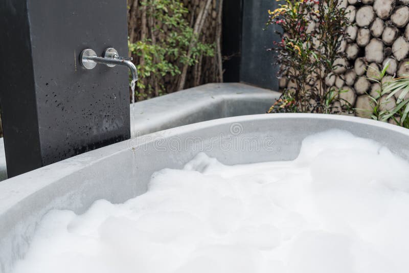 Bathtub stock photo. Image of foam, interior, bathroom 95876260
