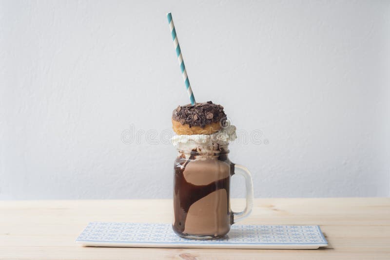 Crazy food trend, combining food with milkshakes. Crazy food trend, combining food with milkshakes