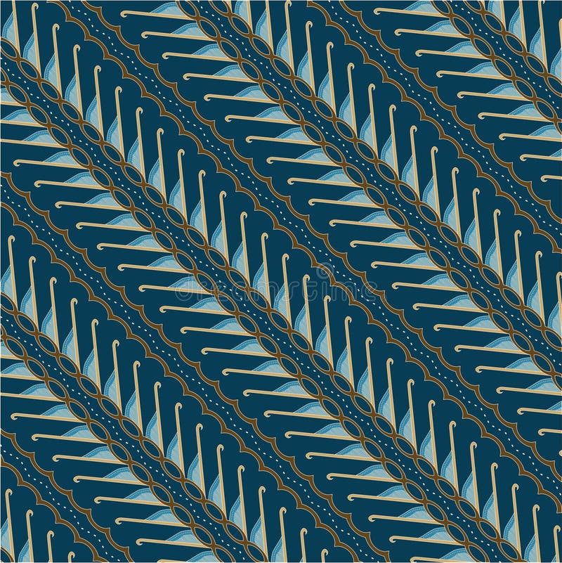 Batik with lines of machete motifs that represent an orderly or symmetrical situation. Batik with lines of machete motifs that represent an orderly or symmetrical situation.