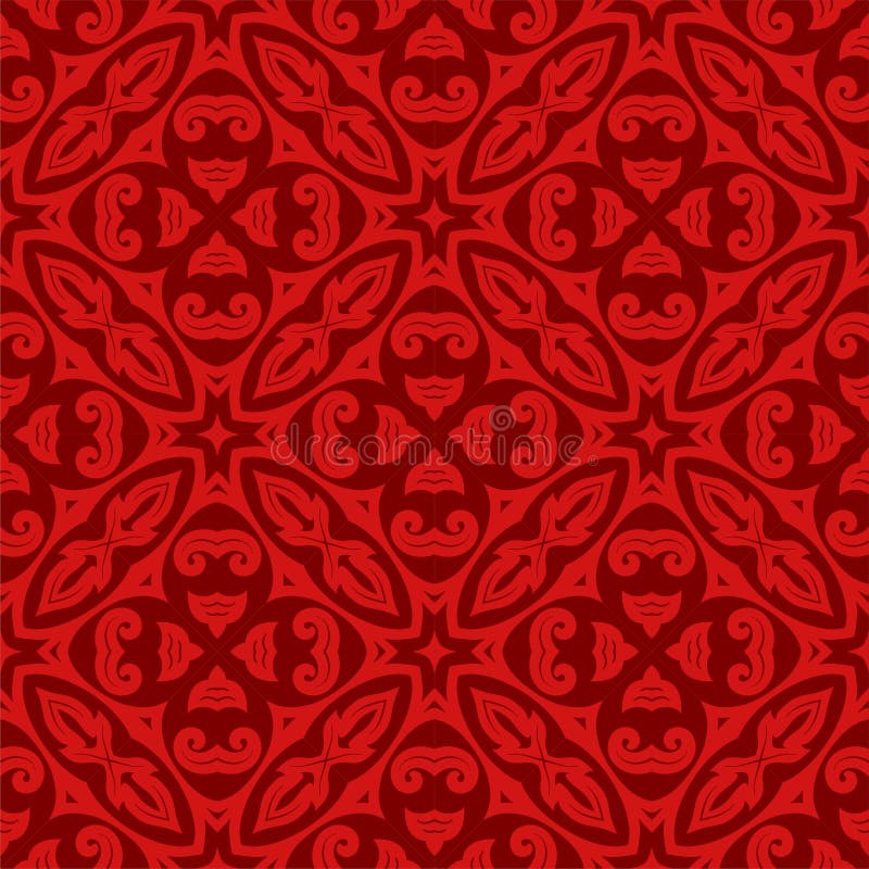 Batik Seamless Background. Songket Pattern Ornament with Vintage Style