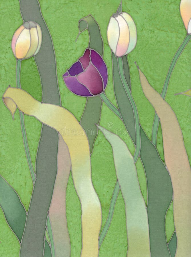 Batik tulips background