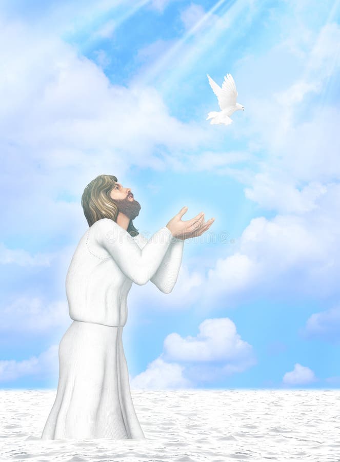 Batismo de Jesus Illustration ilustração royalty free Batismo de Jesus Illustration ilustração royalty free