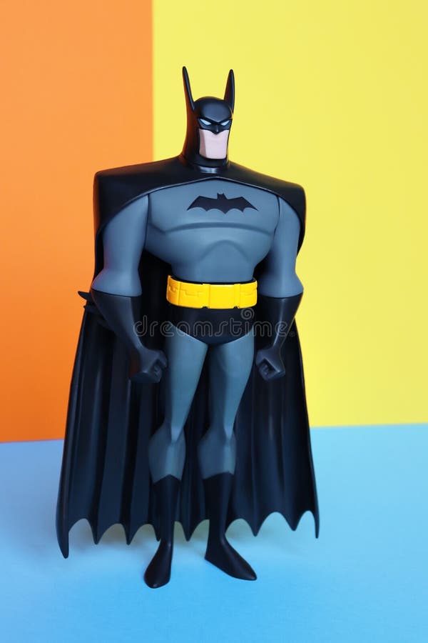 TOULOUSE, FRANCE - April 18, 2017: 2003 BATMAN 10` Figure from the animated series Justice League by DC Comics and Mattel - Private collection.n. TOULOUSE, FRANCE - April 18, 2017: 2003 BATMAN 10` Figure from the animated series Justice League by DC Comics and Mattel - Private collection.n