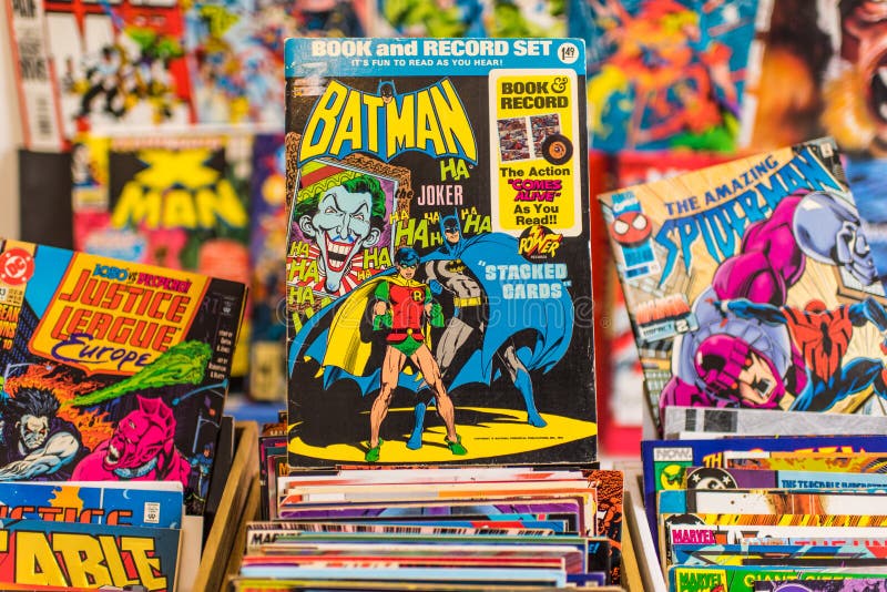 Batman and Robin comic book on display at a store