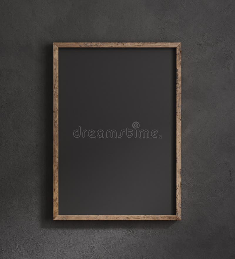 Baton cadru vechi de aproape de perete negru royalty free illustration