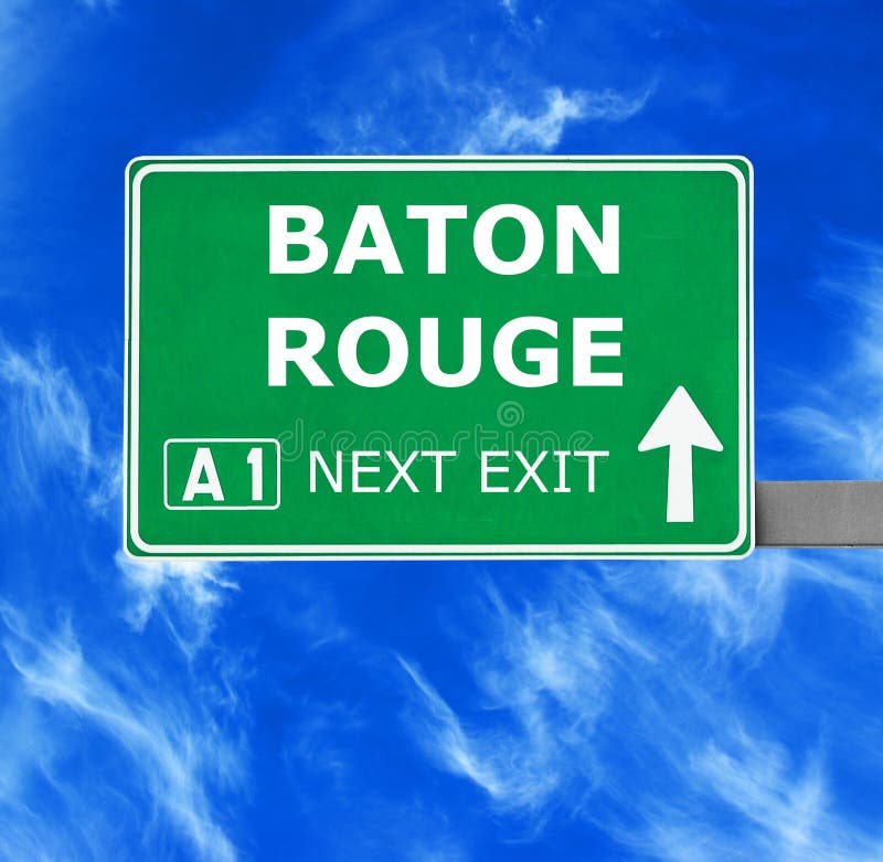 BATON ROUGE Road Sign Against Clear Blue Sky Stock Image Image of