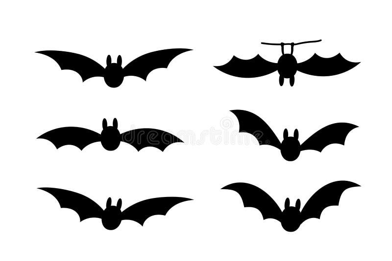 Bats Icon Set. Bat Black Silhouette with Wings Isolated White Background Stock Vector - Illustration of border, autumn: 151339041 Bats Icon Set. Bat Black Silhouette with Wings Isolated White Background Stock Vector - Illustration of border, autumn: 151339041