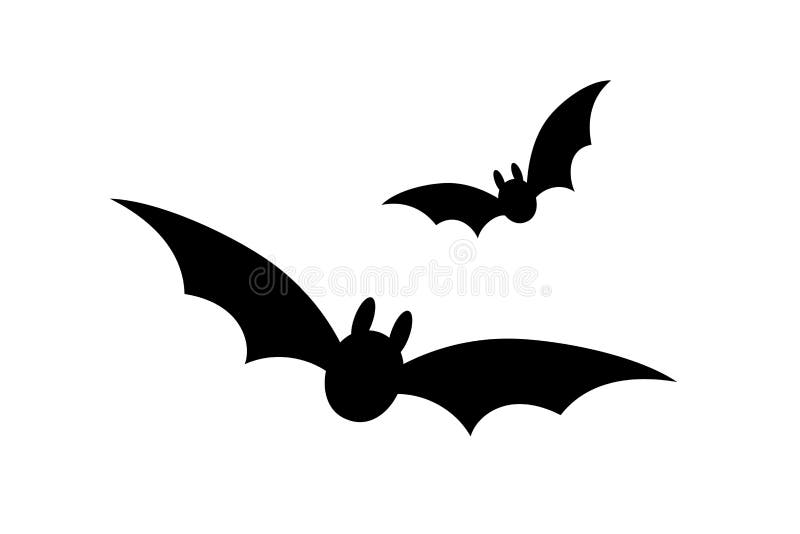 Bats Icon Set. Bat Black Silhouette with Wings Isolated White Background  Stock Vector - Illustration of fear, booklet: 153676551