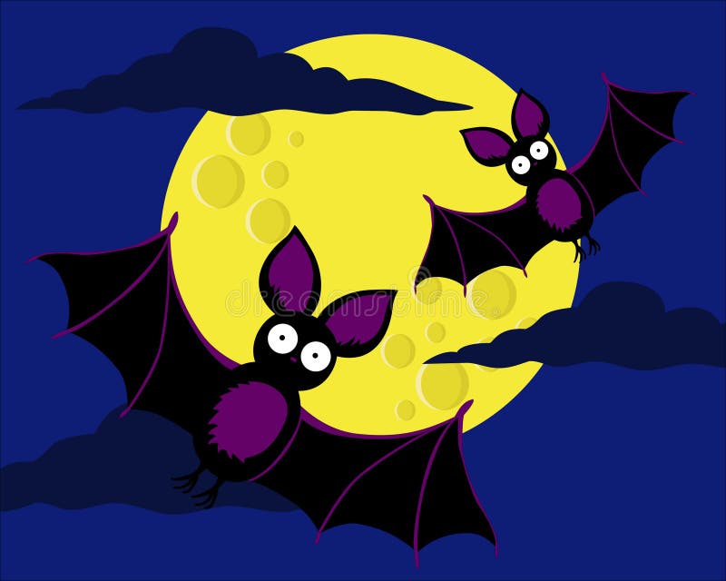 Bats in the night stock vector. Illustration of flight 21572307