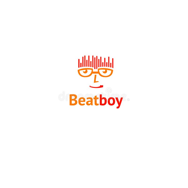 Batta la musica di riserva dell'illustrazione di vettore di logo del ragazzo, audio, logo relativo del ragazzo del DJ royalty illustrazione gratis