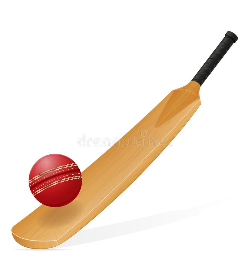Batte de cricket et illustration de vecteur de boule illustration stock Batte de cricket et illustration de vecteur de boule illustration stock