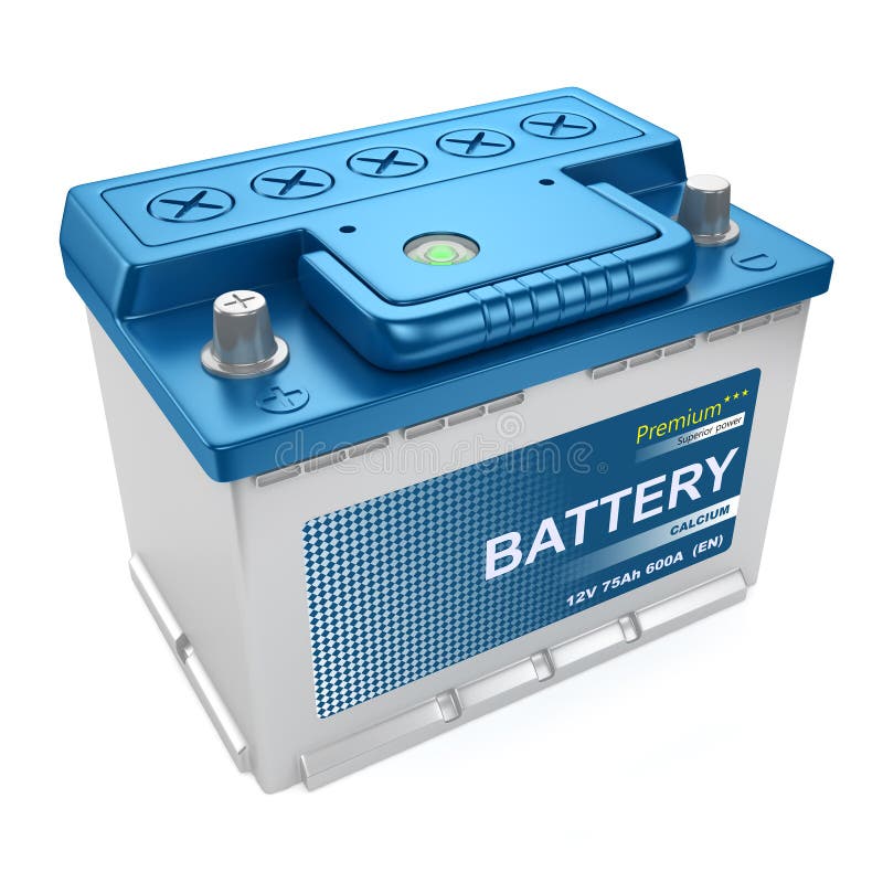 Batteria automobilistica isolata illustrazione vettoriale Batteria automobilistica isolata illustrazione vettoriale