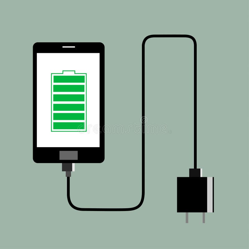 Batteria piena del caricatore del telefono royalty illustrazione gratis Batteria piena del caricatore del telefono royalty illustrazione gratis