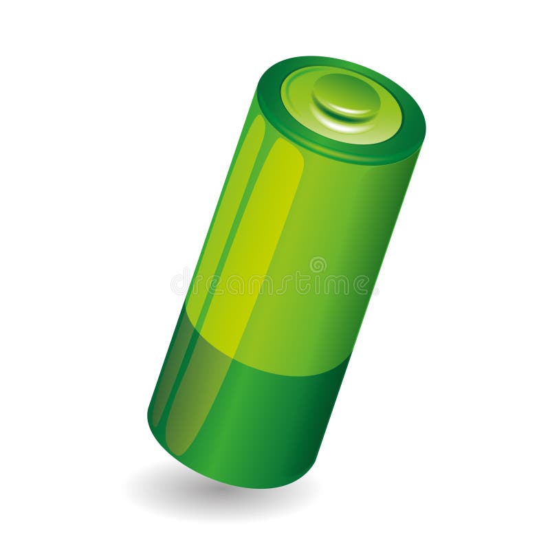 Batteria verde. illustrazione vettoriale Batteria verde. illustrazione vettoriale