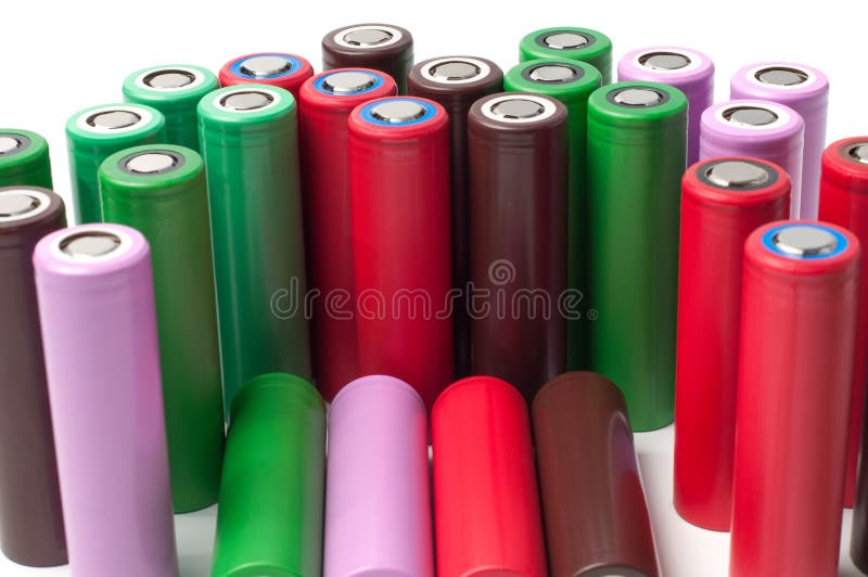 Batterie Dello Ione 18650 Del Litio Fotografia Stock Immagine di