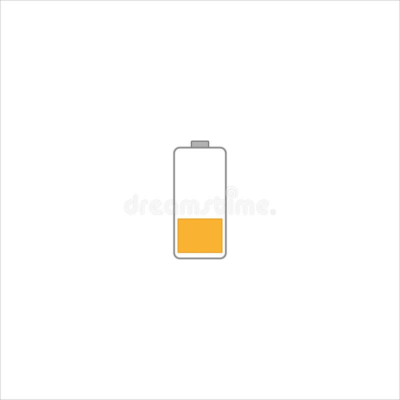 Batterieikonenentwurf isoliert auf einem weißen Hintergrund lizenzfreie abbildung