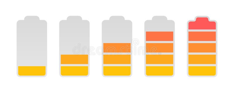 Batterisymbolsvektor royaltyfri illustrationer Batterisymbolsvektor royaltyfri illustrationer