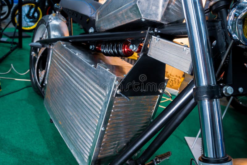 Battery Box on the Frame of an Electric Motorcycle Stock Image Image
