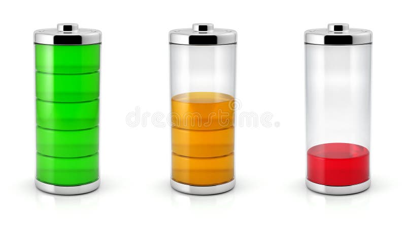 Battery charge levels stock illustration