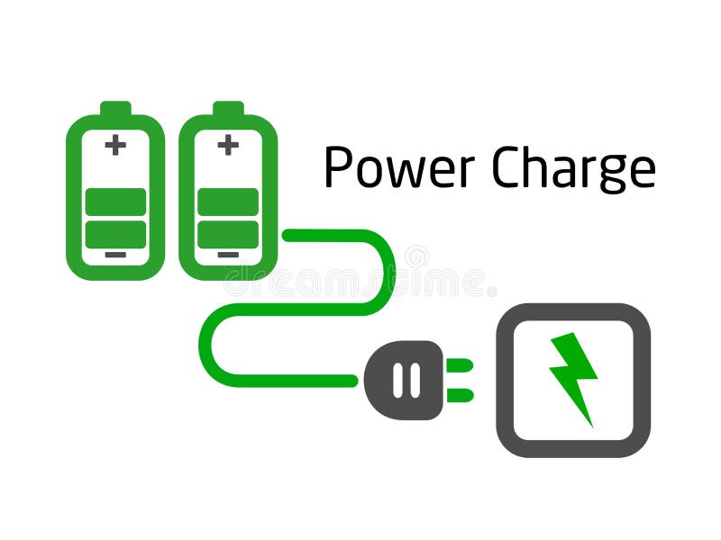 Battery charge with plug vector vector illustration